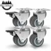 4 Roulettes Pour Meubles 400KG , Roulettes Pivotantes 50mm Avec Frein Et Sans Frein, Roues Plaques Industrielles Transport