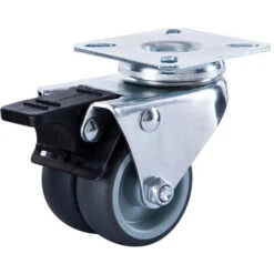 4 Roulettes Pour Meubles 400KG , Roulettes Pivotantes 50mm Avec Frein Et Sans Frein, Roues Plaques Industrielles Transport -Fispool Magasin 100266631 2