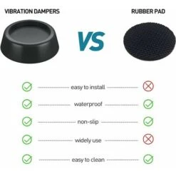 Pied De Machine à Laver Nti Vibration Pads Bruit Anti Vibration Pieds Pour Machines à Laver Et Sécheuses à Laver Patins Antivibrations En Caoutchouc (Noir ×4) -Fispool Magasin 100277203 5