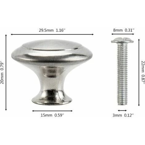 10PCS Boutons De Porte Boutons De Tiroir 30mm Vintage Poignées Boutons De Meuble De Meuble Pour Placards De Cuisine (Silver) 4 10PCS Boutons De Porte Boutons De Tiroir 30mm Vintage Poignées Boutons De Meuble De Meuble Pour Placards De Cuisine (Silver) – Image 2