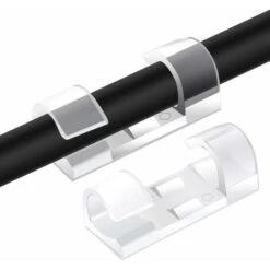 Clips Et Attache-cables Murales 60Pcs Clips Cable,Clips Rangement De Cable Avec De Tampons Auto Adhésifs Solides,Organiseur De Fils Electriques Pour Cables Dans Une Maison/Bureau