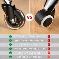 Roulettes Chaise De Bureau 5pcs, Roues Pivotantes 10x22 Mm Pour Chaises IKEA, Roulement Silencieux à 360°, Résistante à L'abrasion, Protection Contre Rayure -Fispool Magasin 100343822 5