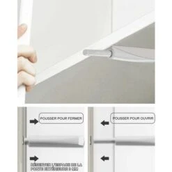 Push To Open Amortisseur Porte Placard 2 Pièces Loquet Magnetique Push Open Poussoir Placard Fermeture Magnétiques Pour Armoire Systeme Push To Open Amortisseur Tiroi Longueur Totale 116mm Gris Clair, -Fispool Magasin 100344001 4