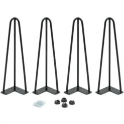 Lot De 4 Pieds épingle 40,5 Cm Pour Table Design Industriel