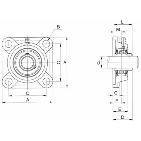 Palier Complet UCF205 95X95 Pour Arbre Ø 25 4 Palier Complet UCF205 95X95 Pour Arbre Ø 25 – Image 2