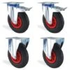 Lot Roulettes Pivotante à Frein Et Fixe Gonflable Diamètre 200mm Charge 300kg -Fispool Magasin 13081071 1