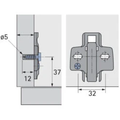 Embase Cruciforme à Visser - Distance : 3 Mm - HETTICH -Fispool Magasin 13479742 2