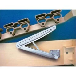 Compas à Crémaillère à Fixation Latérale - Longueur : 212 Mm - Hauteur Fermé : 60 Mm - Hauteur Ouvert : 318 Mm - Matériau : Acier - Nombre De Positions : 13 - Finition : Zingué Blanc - ITAR