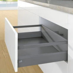 Tiroir Casserolier En Kit - Hauteur 94 Mm (186 Mm Avec Bandeaux) - Arcitech - Décor : Argent - Longueur : 450 Mm - HETTICH -Fispool Magasin 13482913 3