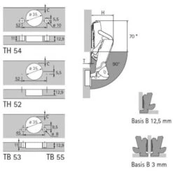 Charnière Sensys 165° 8657i - Amortisseur : Sans - Coudure : 0 Mm - Décor : Nickelé - Entraxe : 52 Mm - Fixation : A Visser - Montage : En Applique - Version : TH52 - HETTICH -Fispool Magasin 13486845 4