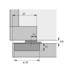 Charnière Pour Cadre De Façade - Décor : Nickelé - Diametre Boîtier : 35 Mm - Matériau : Acier - Ouverture : 110° - Profondeur Boîtier : 11 Mm - HETTICH -Fispool Magasin 13488264 4