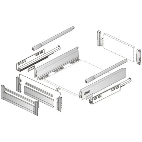 Kit Tiroir à L'anglaise Hauteur 144 Innotech Atira - Décor : Gris - Longueur : 350 Mm - HETTICH 4 Kit Tiroir à L'anglaise Hauteur 144 Innotech Atira - Décor : Gris - Longueur : 350 Mm - HETTICH – Image 2
