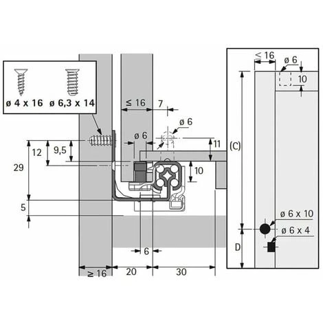 Coulisse Bois Quadro 25 Silent System - Profondeur Intérieur De Caisson Mini : 263 Mm - Longueur : 250 Mm - HETTICH 4 Coulisse Bois Quadro 25 Silent System - Profondeur Intérieur De Caisson Mini : 263 Mm - Longueur : 250 Mm - HETTICH – Image 2