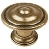 Bouton Zamac - Diamètre : 35 Mm - Hauteur : 26 Mm - Décor : Vieux Laiton - FOSUN