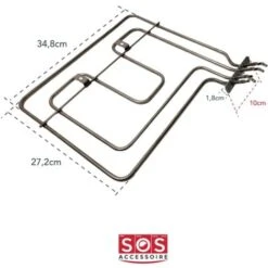 Résistance De Voute/grill 1100W + 1100W (262900064) Four, Cuisinière LEISURE, BEKO, GRUNDIG, LISTO, FAR, ESSENTIEL B