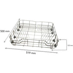 Proline Panier Inférieur Gris (34420449, 672000800210) Lave-vaisselle CURTISS, HIGH ONE, HOME, URANIA, XPER, AYA, LAZER, GORENJE, HIGH ONE HIG, OCEANIC, GENERISS, LISTO, FAR, ORIGANE, SAMANA, KING D'HOME, SAB