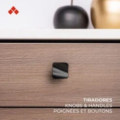 Bouton De Meuble Style Contemporain Fabriqué En Zamac Fini Nickel Satiné Mesures 191920mm Système De Fixation Vissé Comprend Des Vis M4 1 Unité -Fispool Magasin 15864328 5