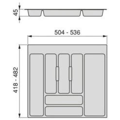 Range-couverts Pour Tiroirs De Cuisine Optima - Module 600 Mm - Plastique - Gris 7 Range-couverts Pour Tiroirs De Cuisine Optima - Module 600 Mm - Plastique - Gris -Fispool Magasin 16679241 3