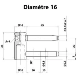 Exacta Femelle Réglable - Diametre : 14 - Finition : Zingué - Longueur Tige : 7.8 X 38 Mm - OTLAV -Fispool Magasin 17023153 3