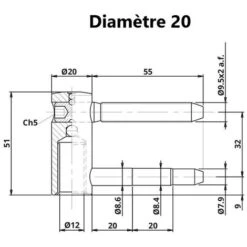Exacta Femelle Réglable - Diametre : 14 - Finition : Zingué - Longueur Tige : 7.8 X 38 Mm - OTLAV -Fispool Magasin 17023153 4