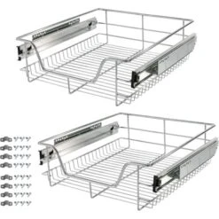 AREBOS 2x Tiroir Télescopique Tiroir De Cuisine Tiroir Suspendu Tiroir 50 Cm