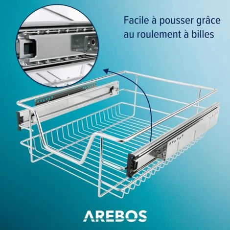 AREBOS 2x Tiroir Télescopique Tiroir De Cuisine Tiroir Suspendu Tiroir 50 Cm 5 AREBOS 2x Tiroir Télescopique Tiroir De Cuisine Tiroir Suspendu Tiroir 50 Cm – Image 3