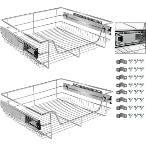 AREBOS 2x Tiroir Télescopique Pour Armoires De Cuisine Et Armoires à Encastrer 3 AREBOS 2x Tiroir Télescopique Pour Armoires De Cuisine Et Armoires à Encastrer