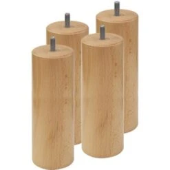 ELEA - Jeu De 4 Pieds 20 Cm Naturel Pour Sommier Tapissier