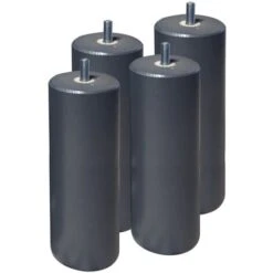 ELEA - Jeu De 4 Pieds 20 Cm Gris Anthracite Pour Sommier Tapissier