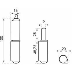THIRARD - Paumelle De Porte D'entrée / D'intérieur à Souder, Acier, H.100mm, Butée à Billes -Fispool Magasin 18592687 3