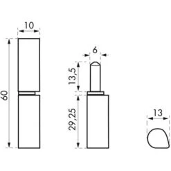 THIRARD - Paumelle De Porte D'entrée / D'intérieur à Souder, Acier, H.60mm, Bague Laiton -Fispool Magasin 18592700 3