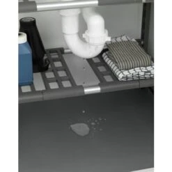 WENKO Tapis Fond De Tiroir Siero, Tapis Protection Tiroir Cuisine Antidérapant, Protection Fond Tiroir Découpable, Facilite Le Nettoyage, Résistant à L'eau, Plastique, 120x50 Cm, Gris -Fispool Magasin 18940682 4