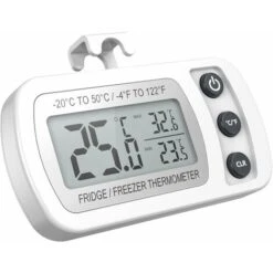 Thermomètre De Réfrigérateur Affichage LCD Thermomètre De Congélation étanche Numérique Avec Crochet Magnétique Thermomètre De Réfrigérateur Blanc (-20 50 ℃)