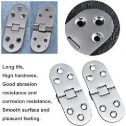 3 PCS Alliage Charnières De Table Acier Inoxydable Charnières Porte Pliant Rabat Charnières Table Charnières Pliante Charnieres Alliage Flip Charnières Pour Tiroir Table Bureau Machine Coudre Argent -Fispool Magasin 28029087 4