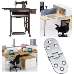 3 PCS Alliage Charnières De Table Acier Inoxydable Charnières Porte Pliant Rabat Charnières Table Charnières Pliante Charnieres Alliage Flip Charnières Pour Tiroir Table Bureau Machine Coudre Argent -Fispool Magasin 28029087 5