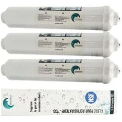 3x Filtre à Eau Pour Réfrigérateur Compatible Tout Frigo Americain Ou Standard