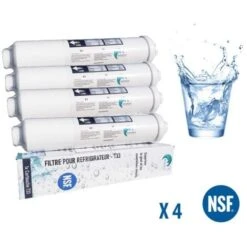 4x Filtre à Eau Pour Réfrigérateur Compatible Tout Frigo Americain Ou Standard -Fispool Magasin 28390307 4