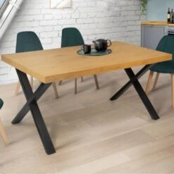Lot De 2 Pieds De Table Forme X 72x73 Cm Design Industriel -Fispool Magasin 28422271 4