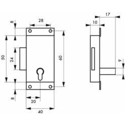 THIRARD - Serrure De Meuble En Applique Pour Porte D'ameublement, Axe 20mm, 40x50mm, Zingué, 1 Clé -Fispool Magasin 28904238 2