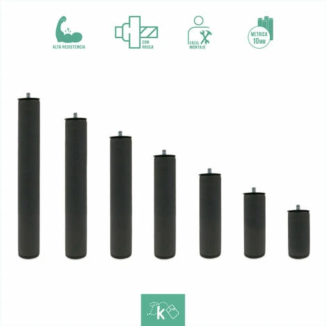 Pieds Ronds En Métal - Fil Métrique 10 (1 Cm) Paquets De 4 Unités De 25 Cm 4 Pieds Ronds En Métal - Fil Métrique 10 (1 Cm) Paquets De 4 Unités De 25 Cm – Image 2