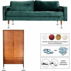 Kueatily 16 Pièces Patins En Téflon Adhésifs Patin Glisseur En Teflon Patins En Téflon Pour Meubles Patins Autocollants En Téflon Patins De Meubles Ronds Pour Chaises Et Fauteuils (A) -Fispool Magasin 30060832 5