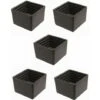 5x Embout De Tube Carré 30x30 Plastique Bouchon Capuchon Noir 30mm