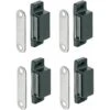 4x Loqueteau Magnétique Rectangulaire Noir Loquet à Aimant Armoire Meuble Placard