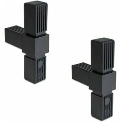 2x Connecteur De Tube Carré A = 20mm 3 Voies En T Plastique 20x20 étagère