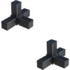 2x Connecteur De Tube Carré A = 20mm 4 Voies En X Plastique 20x20 étagère -Fispool Magasin 31440783 1