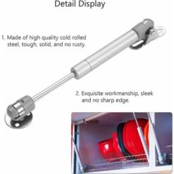 4 Pcs Vérin à Gaz 100N Bras Pneumatique Pour Porte Cuisine Placard Armoire Penderie à Chambre Salle De Bain Amortisseur A Gaz Pour Meubles De Maison Boutique Magasin -Fispool Magasin 31550973 4