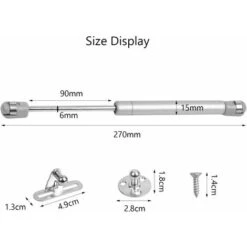 4 Pcs Vérin à Gaz 100N Bras Pneumatique Pour Porte Cuisine Placard Armoire Penderie à Chambre Salle De Bain Amortisseur A Gaz Pour Meubles De Maison Boutique Magasin -Fispool Magasin 31550973 5