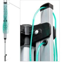 Relaxdays Sèche-linge Parapluie Corde De 49 M 4 Côtés Piquet De Sol Très Stable Séchoir, Gris -Fispool Magasin 31788975 5