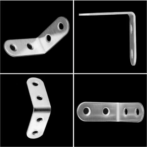 AIDUCHO Angle Droit Support Inox 90 Degrés Support De Coin Support D'angle En Forme De L 20 PCS Fixation Équerre Livré Avec 80 Vis Argent 4 AIDUCHO Angle Droit Support Inox 90 Degrés Support De Coin Support D'angle En Forme De L 20 PCS Fixation Équerre Livré Avec 80 Vis Argent – Image 2