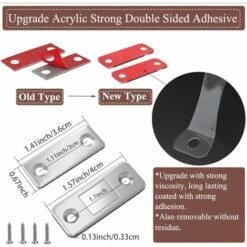 AIDUCHO Loquet Magnetique Aimant Porte Placard 2 Pièces Très Mince Loqueteau Magnétiques à Coller Aimant Fermeture Adhesif Meuble Aimant Puissant Pour Porte Coulissante Tiroirs Fenetre Aimanté Armoir -Fispool Magasin 32752355 2